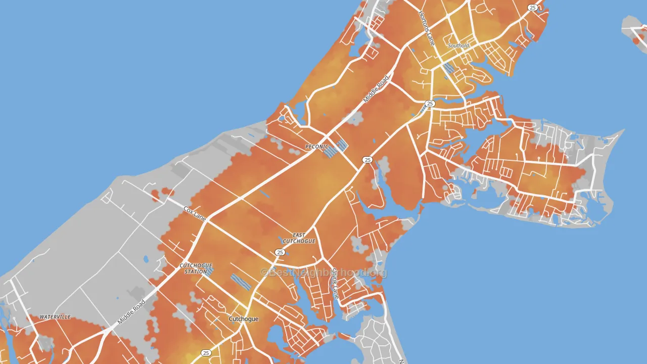 Bike Grade map of 11958, NY