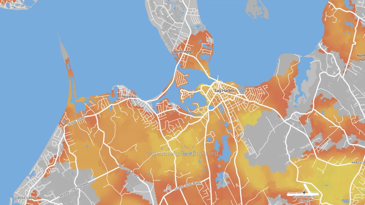 Bike Grade map of 11963, NY