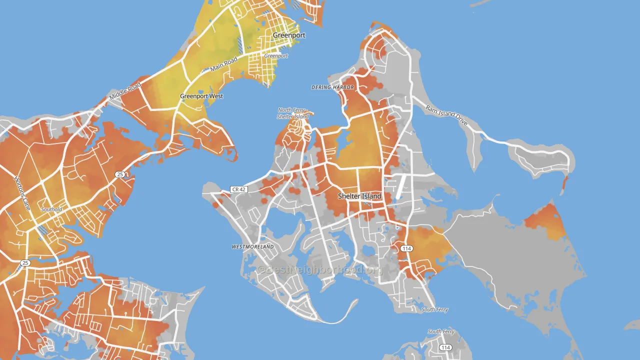 Bike Grade map of 11965, NY