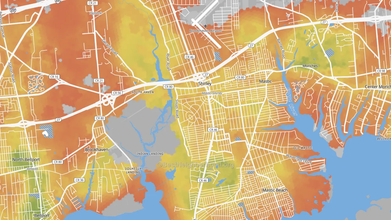 Bike Grade map of 11967, NY