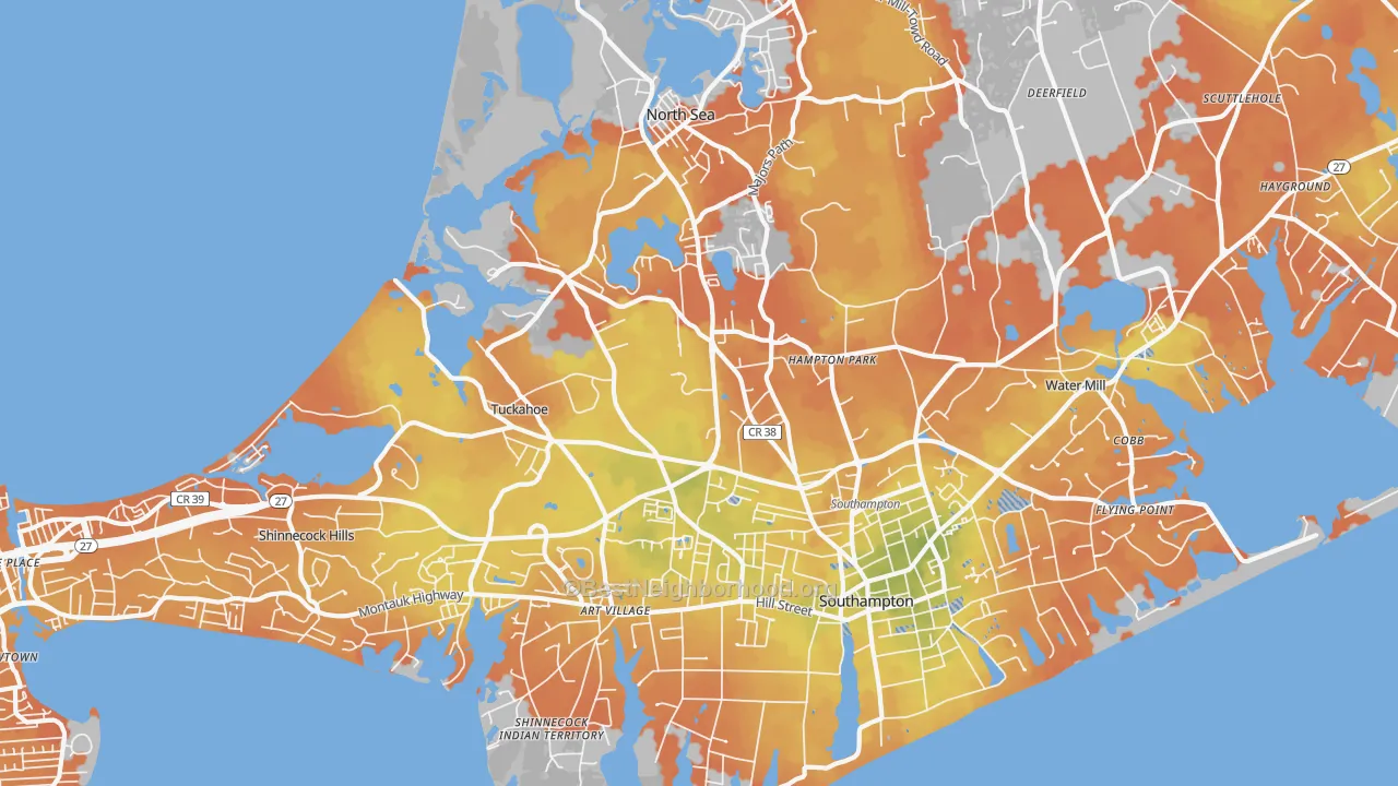 Bike Grade map of 11968, NY
