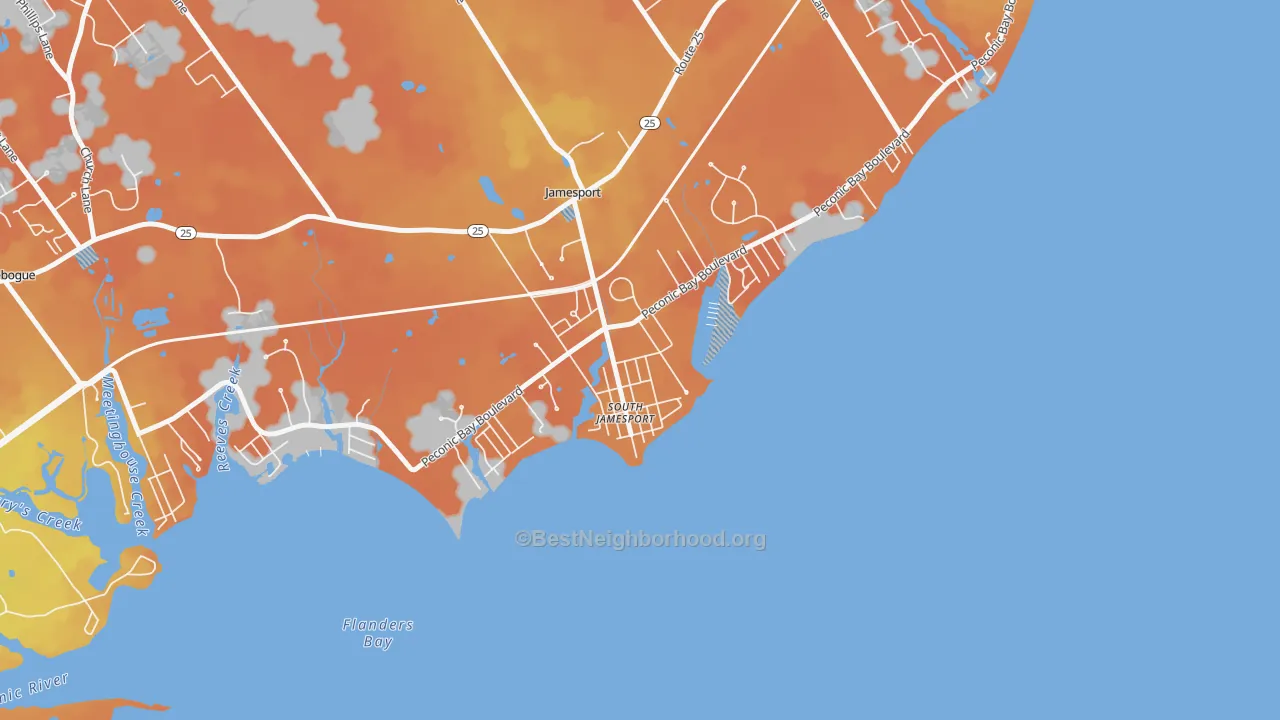 Bike Grade map of 11970, NY