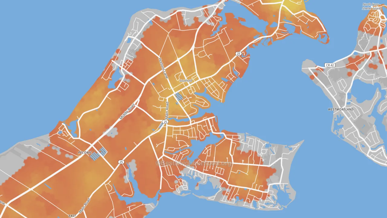 Bike Grade map of 11971, NY