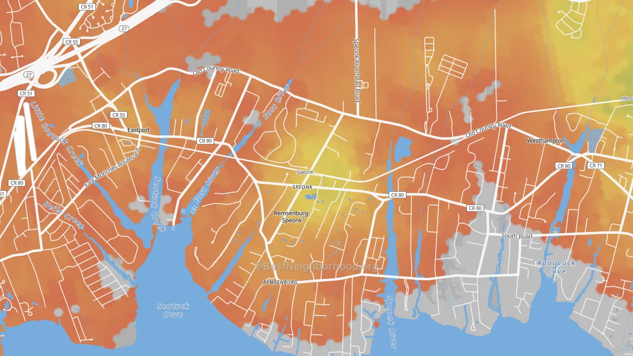 Bike Grade map of 11972, NY