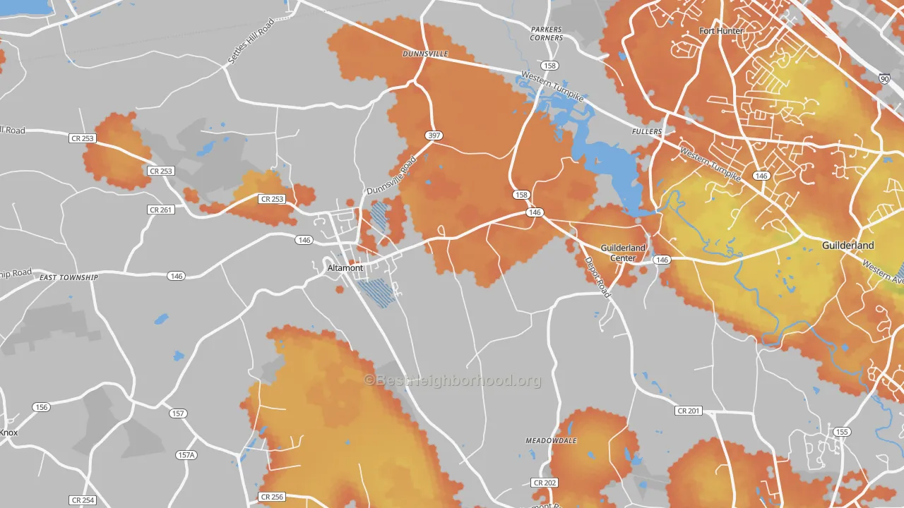 Bike Grade map of 12009, NY