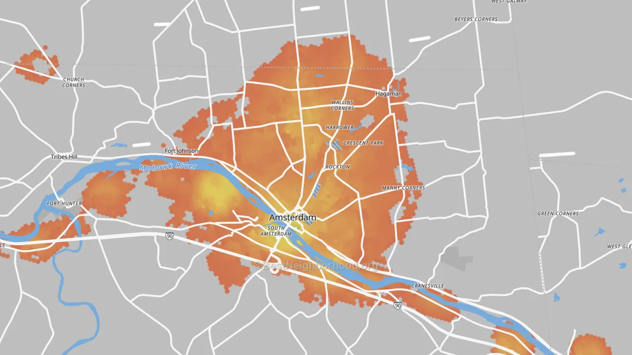 Bike Grade map of 12010, NY