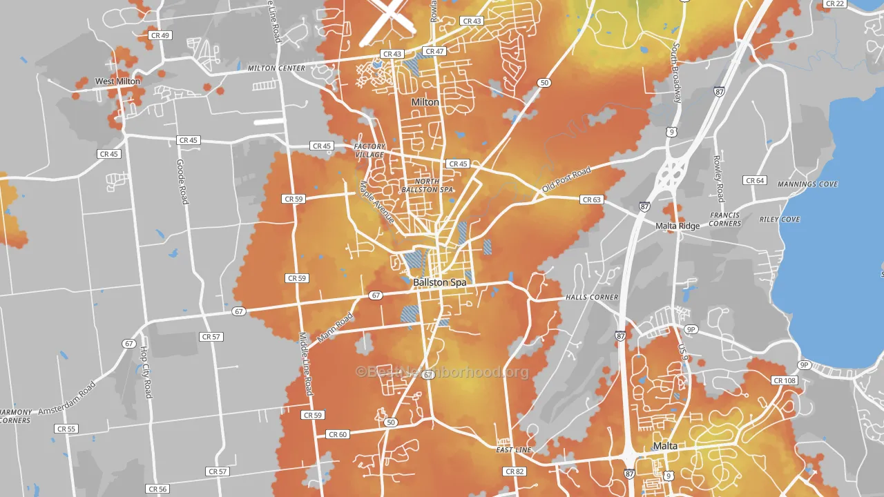 Bike Grade map of 12020, NY