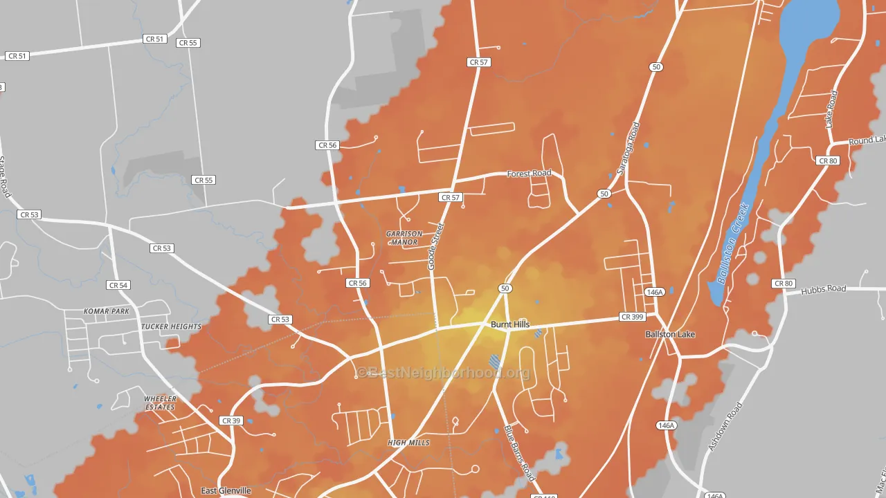 Bike Grade map of 12027, NY