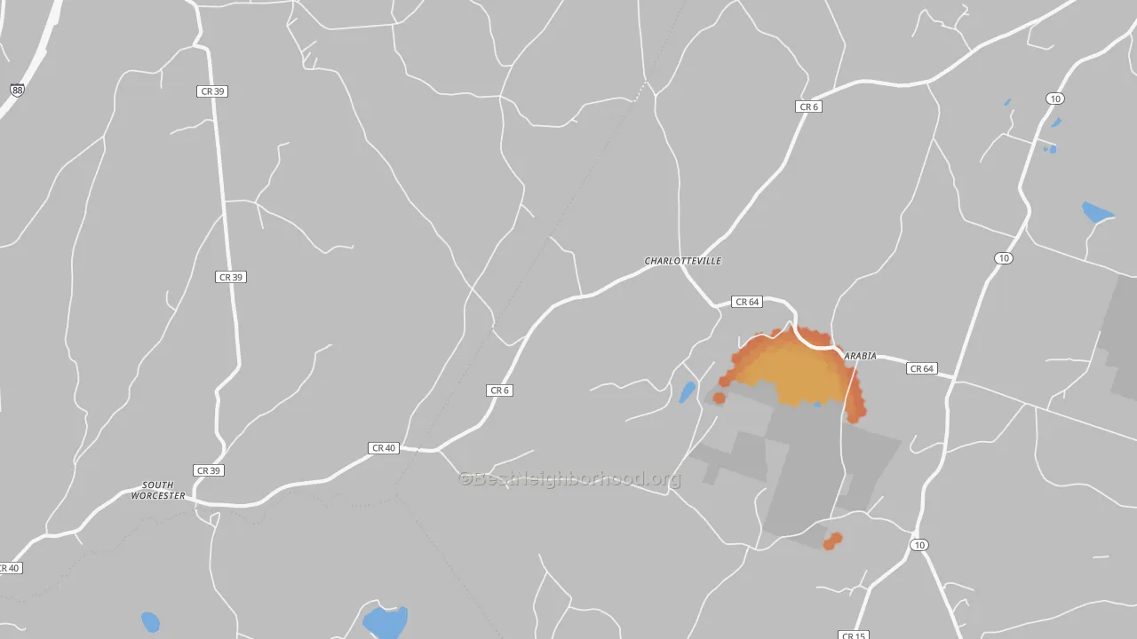 Bike Grade map of 12036, NY