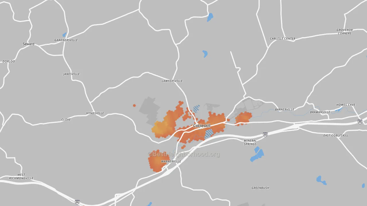 Bike Grade map of 12043, NY