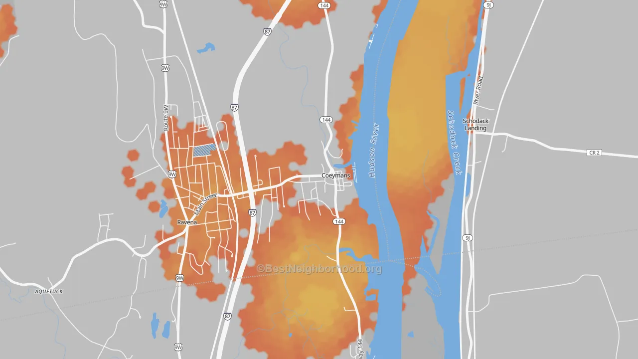 Bike Grade map of 12045, NY