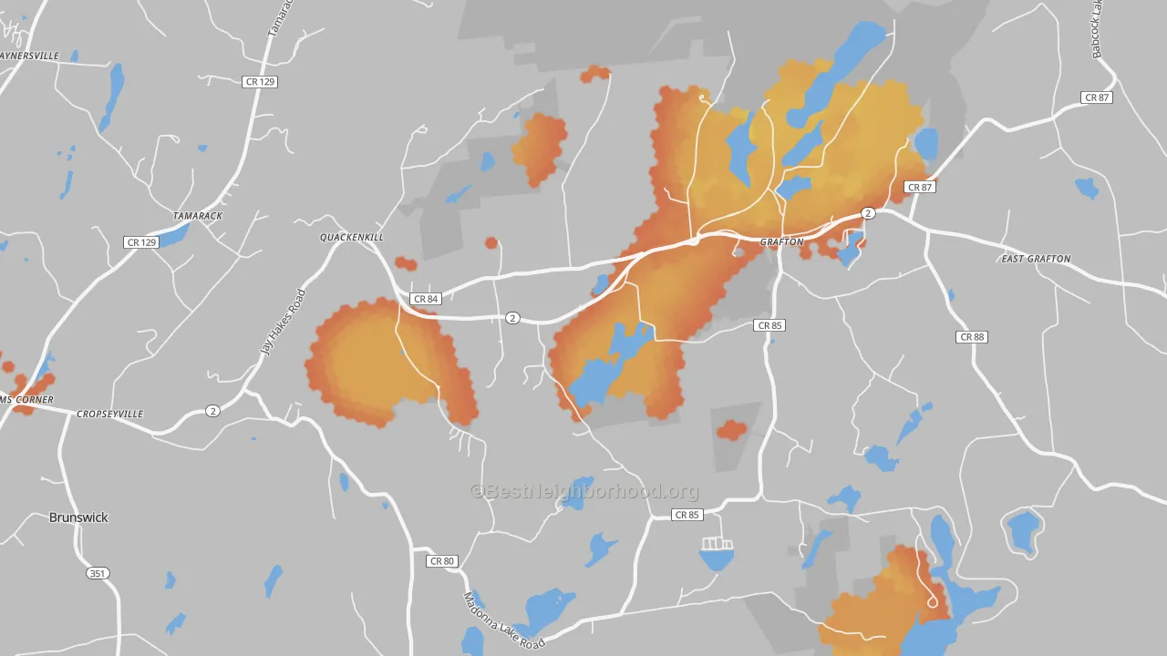 Bike Grade map of 12052, NY