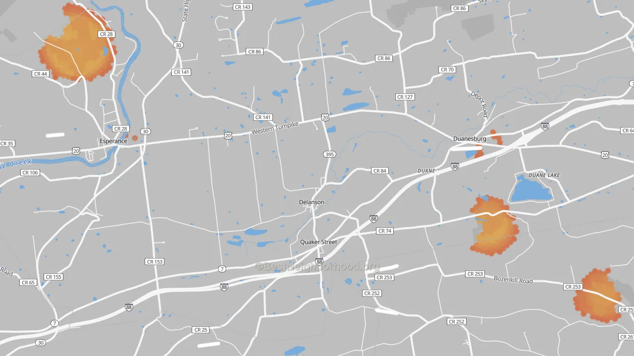 Bike Grade map of 12053, NY