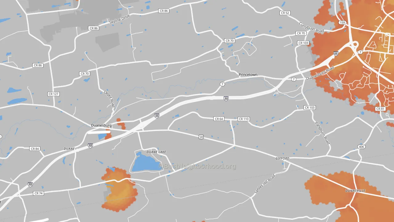 Bike Grade map of 12056, NY