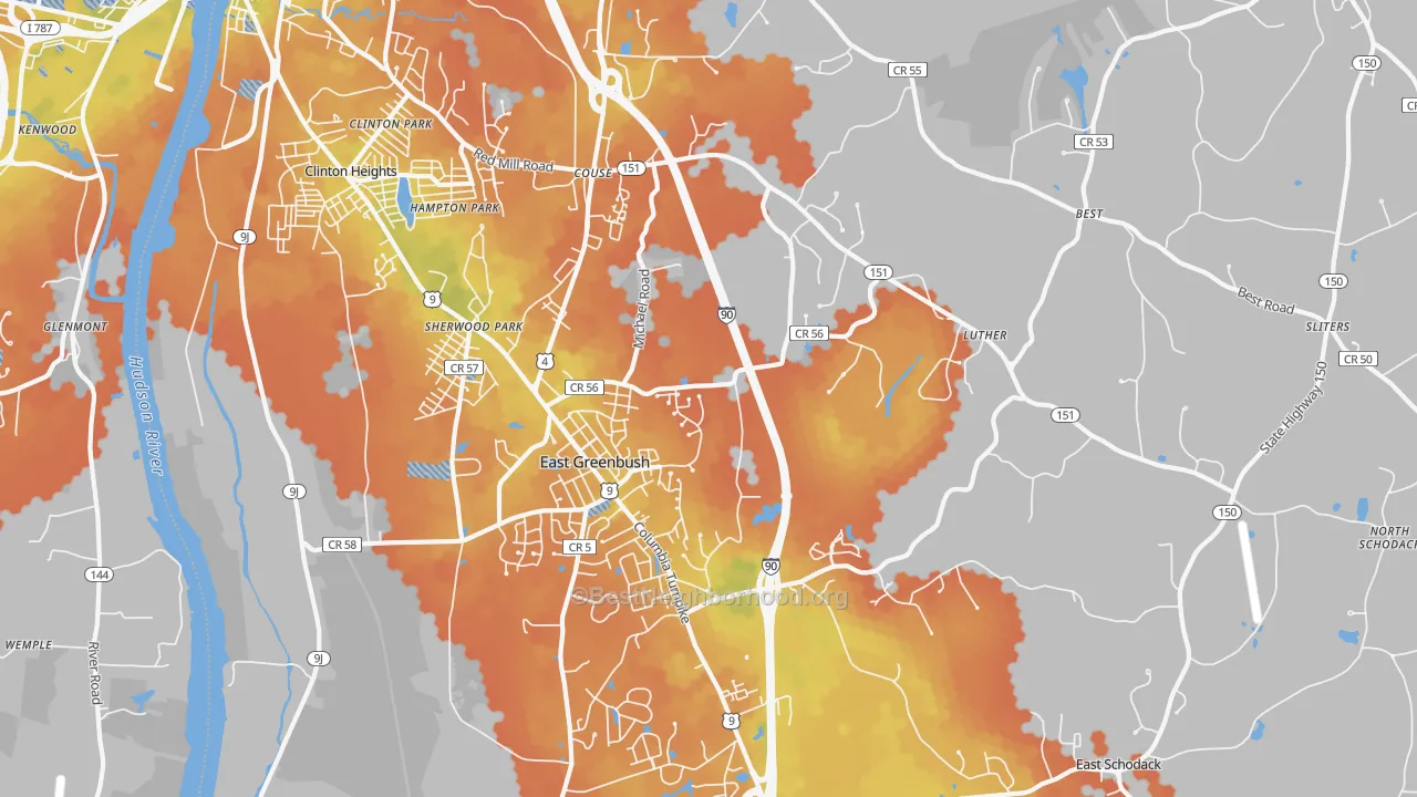 Bike Grade map of 12061, NY
