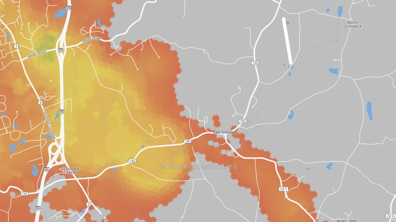 Bike Grade map of 12063, NY