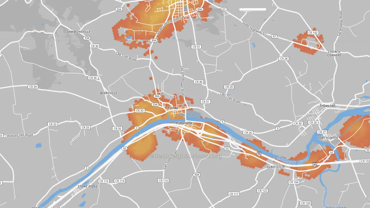 Bike Grade map of 12068, NY