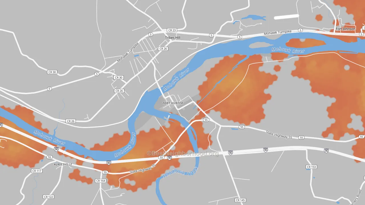 Bike Grade map of 12069, NY