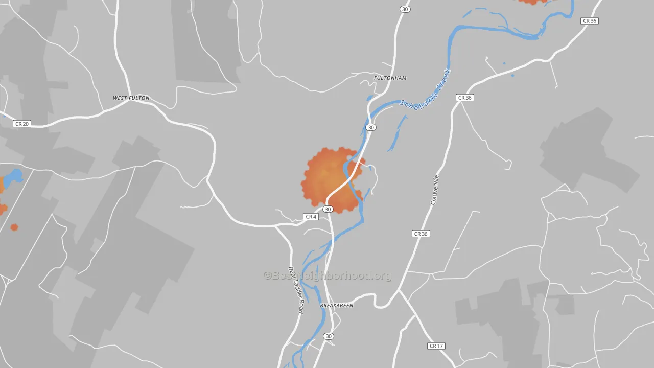 Bike Grade map of 12071, NY
