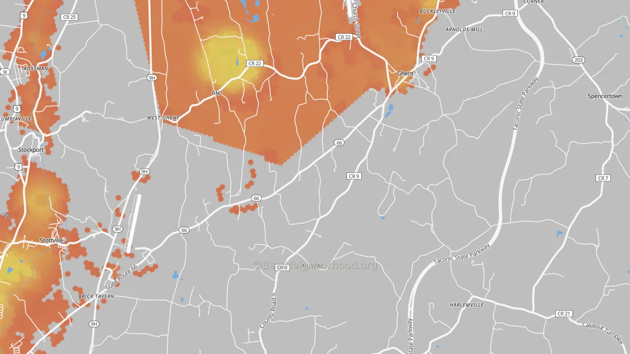 Bike Grade map of 12075, NY