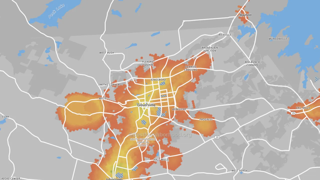 Bike Grade map of 12078, NY
