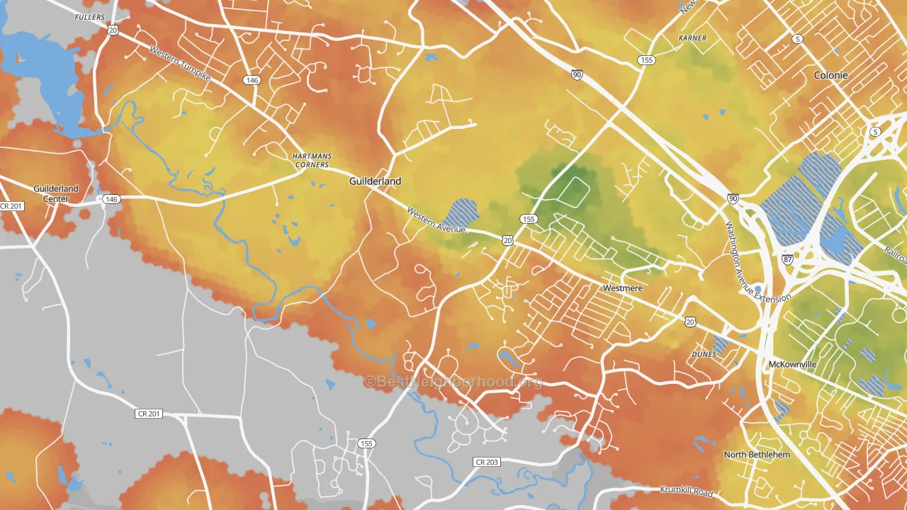 Bike Grade map of 12084, NY