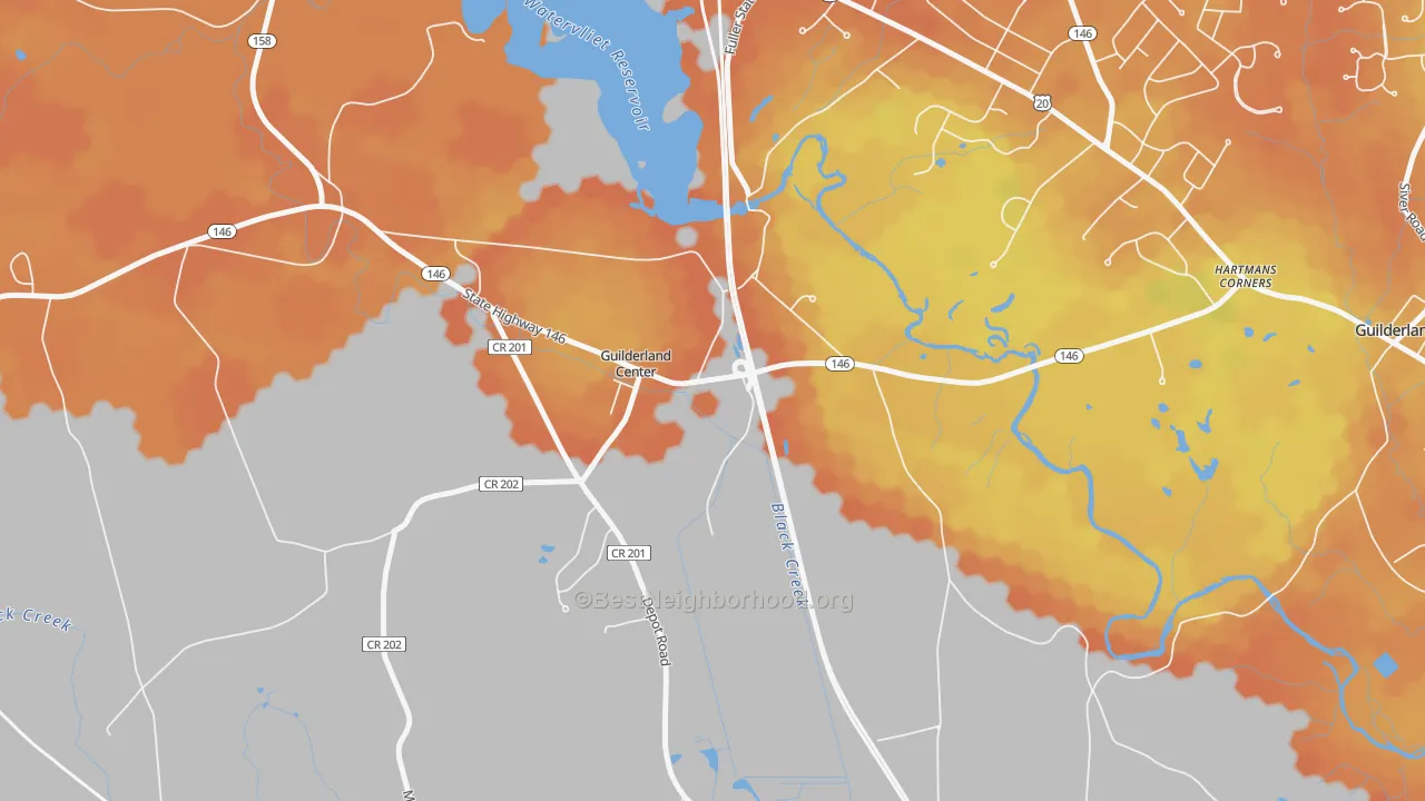 Bike Grade map of 12085, NY