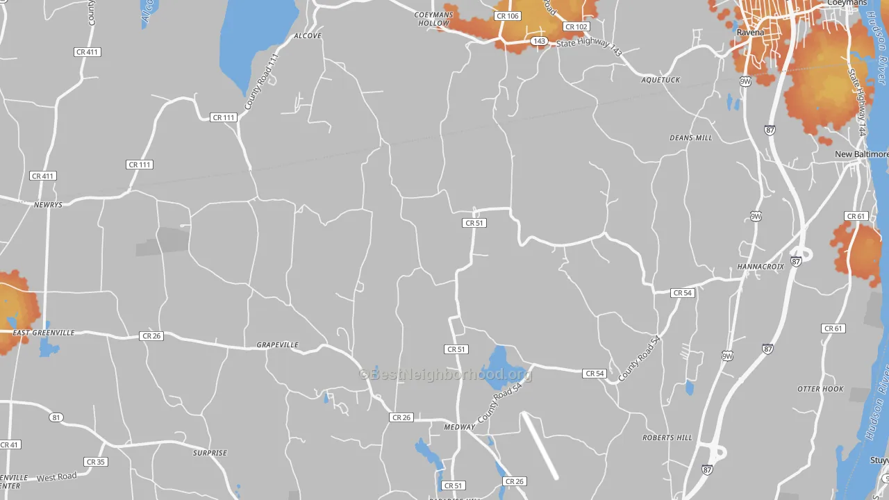Bike Grade map of 12087, NY