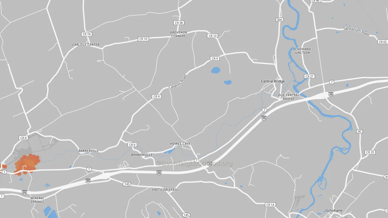 Bike Grade map of 12092, NY