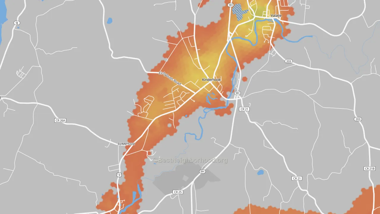 Bike Grade map of 12106, NY