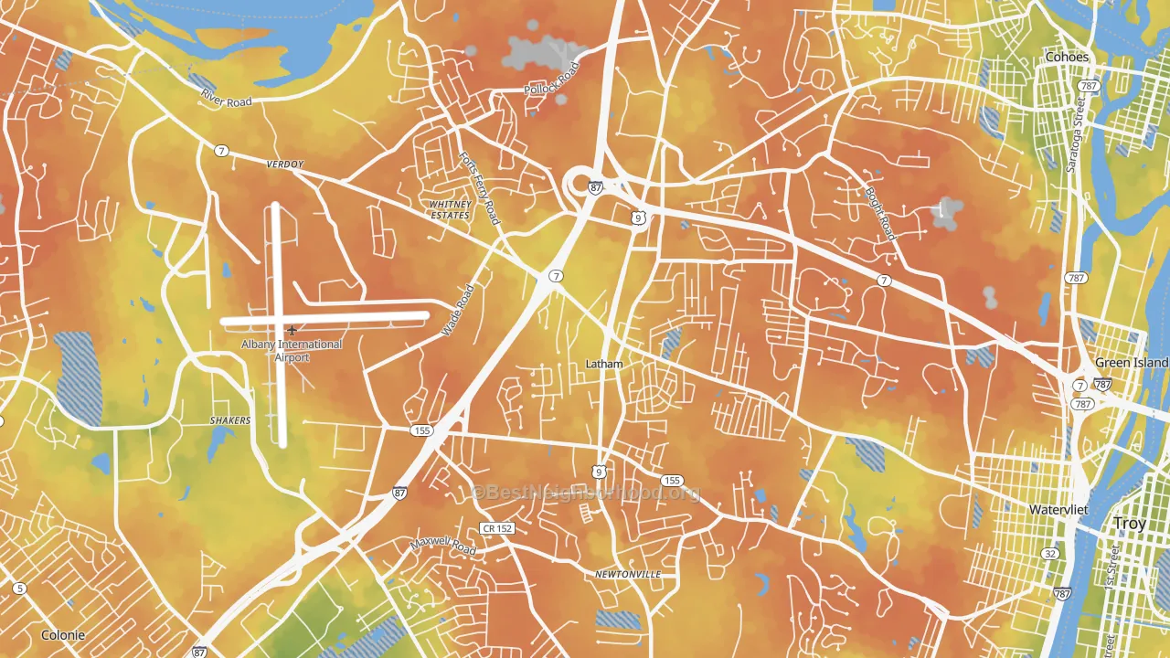 Bike Grade map of 12110, NY