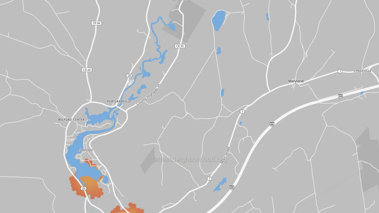 Bike Grade map of 12116, NY