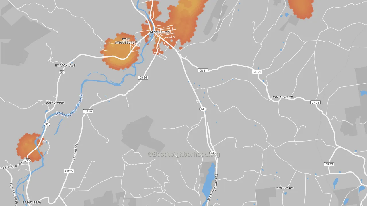 Bike Grade map of 12122, NY