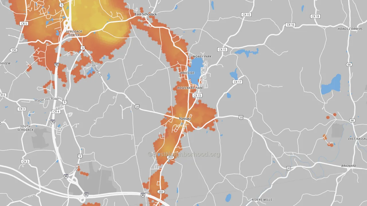 Bike Grade map of 12123, NY