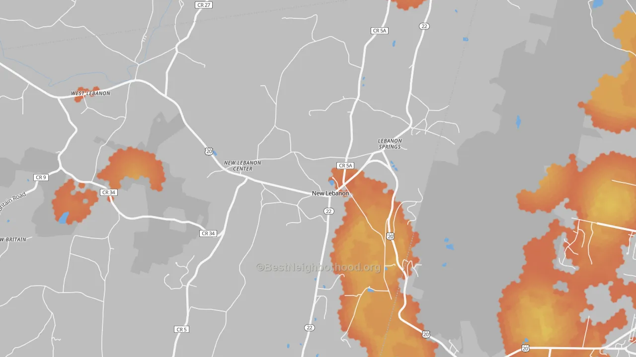 Bike Grade map of 12125, NY