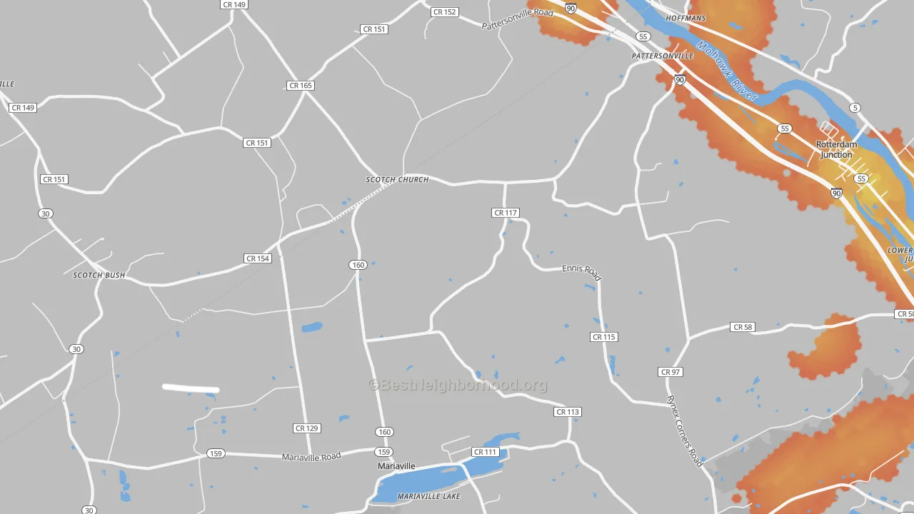 Bike Grade map of 12137, NY