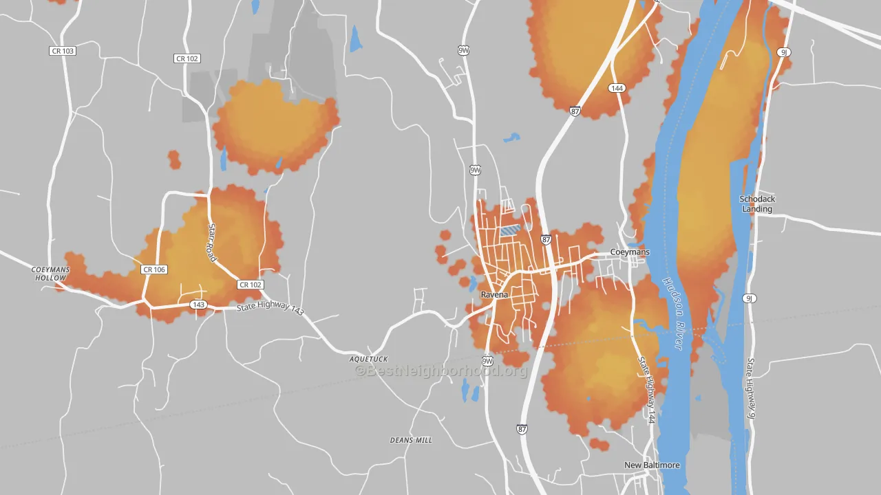 Bike Grade map of 12143, NY