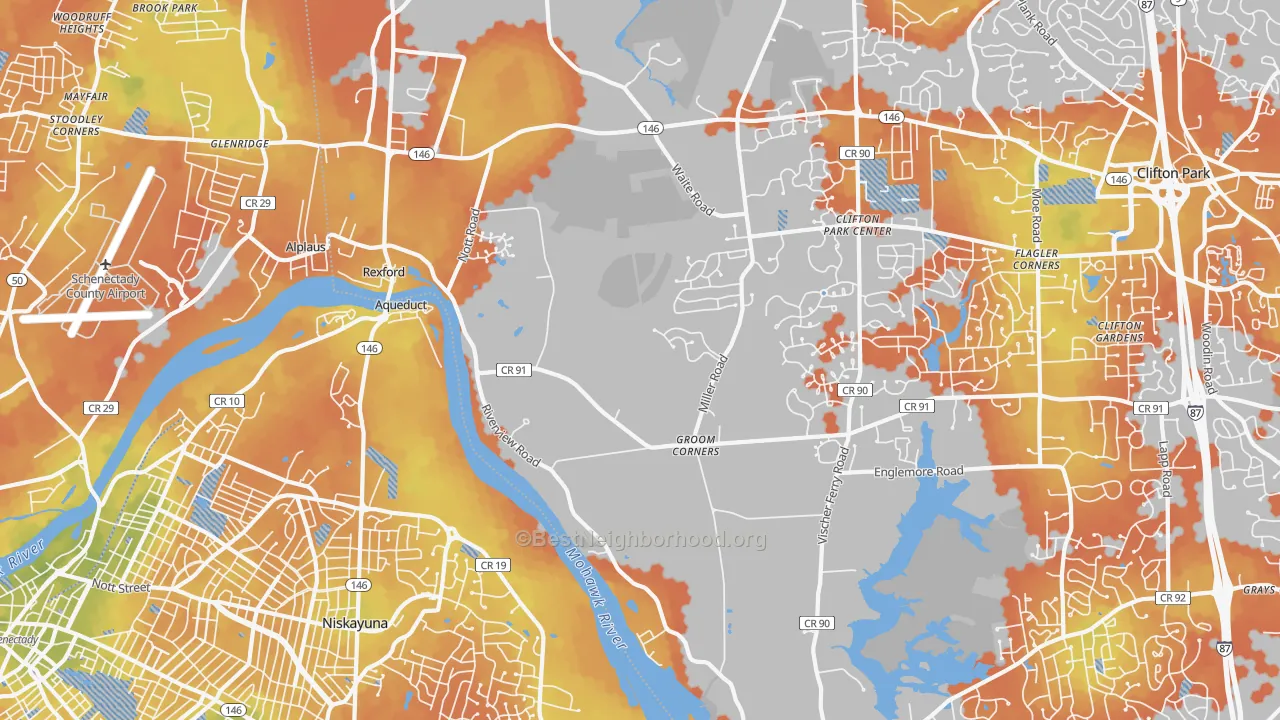 Bike Grade map of 12148, NY