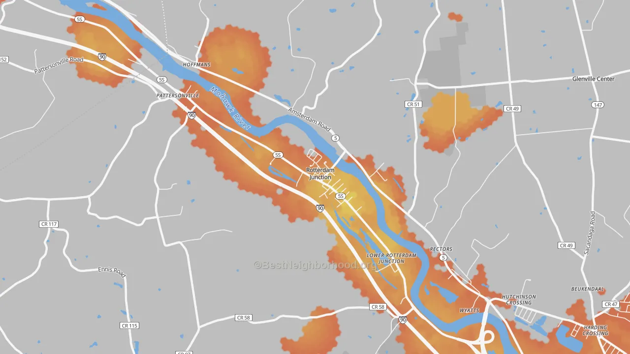 Bike Grade map of 12150, NY