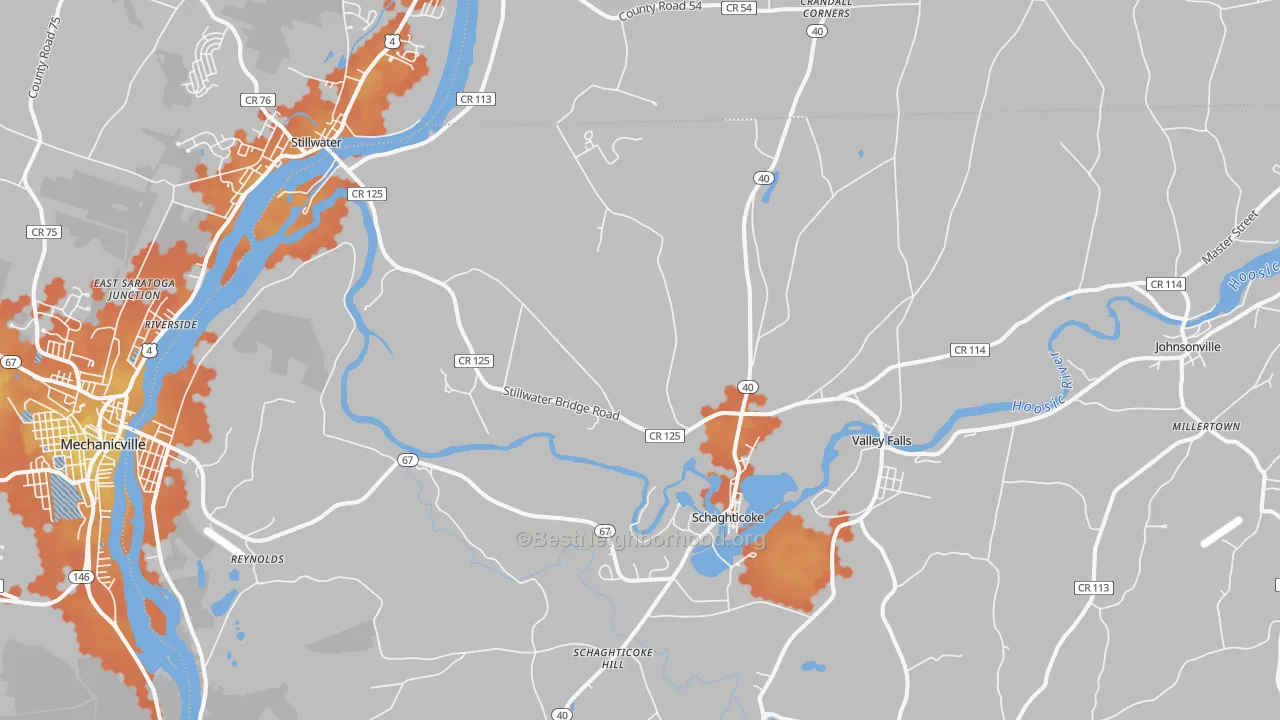 Bike Grade map of 12154, NY