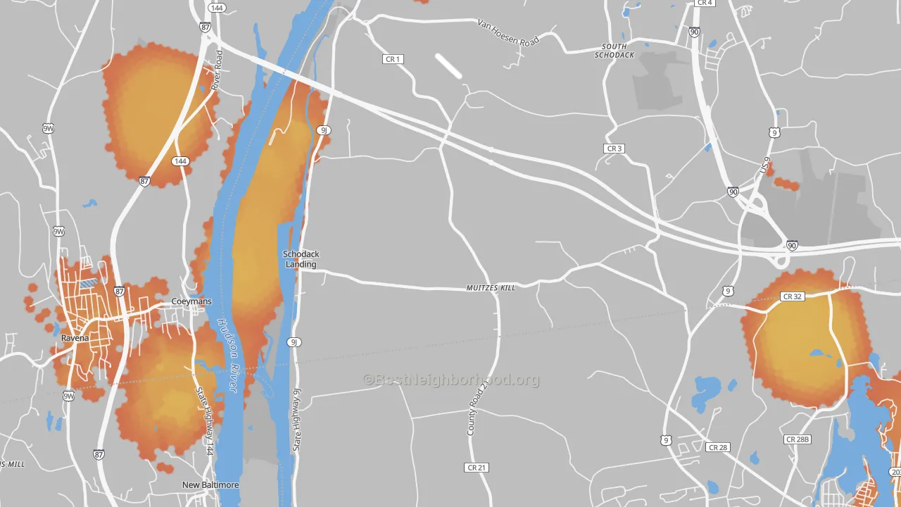 Bike Grade map of 12156, NY