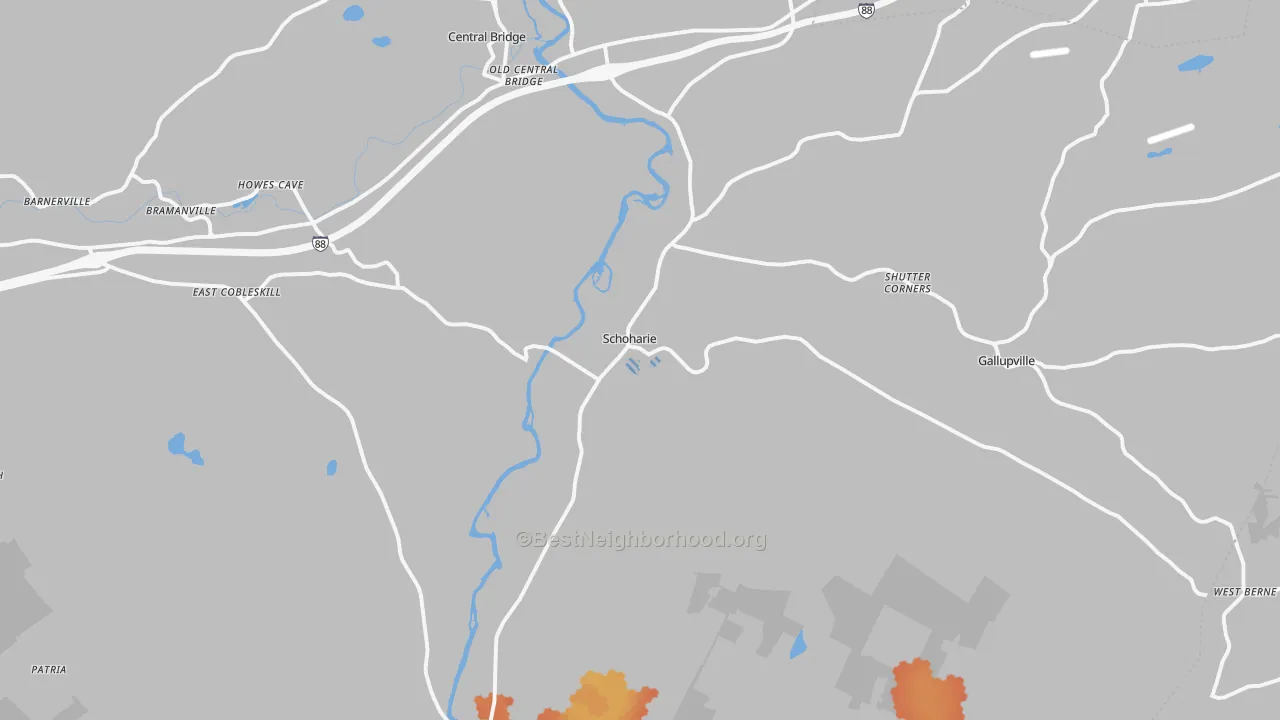 Bike Grade map of 12157, NY