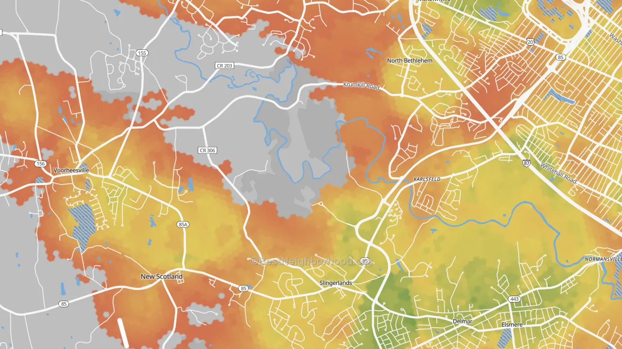 Bike Grade map of 12159, NY
