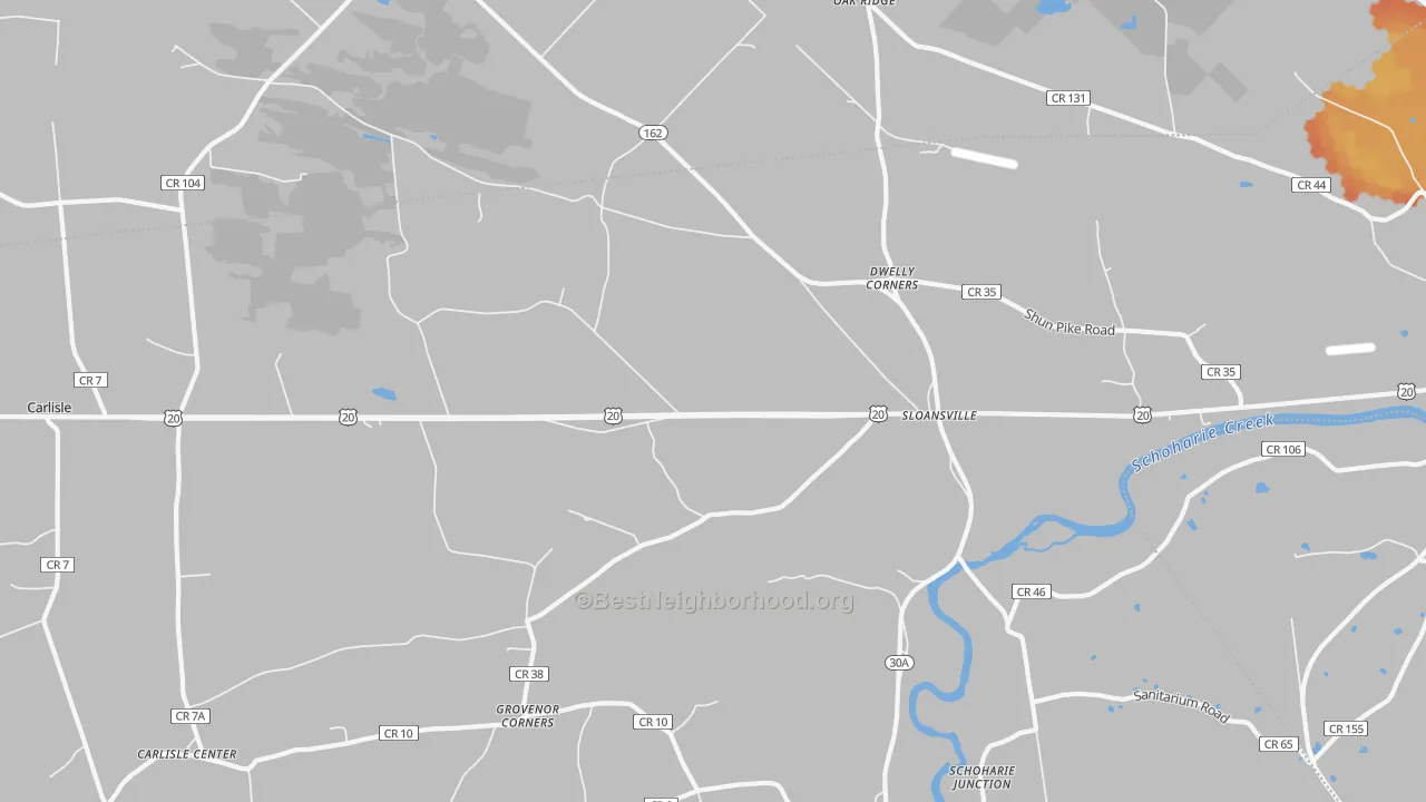 Bike Grade map of 12160, NY
