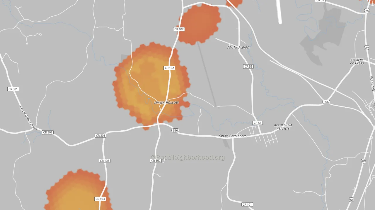 Bike Grade map of 12161, NY
