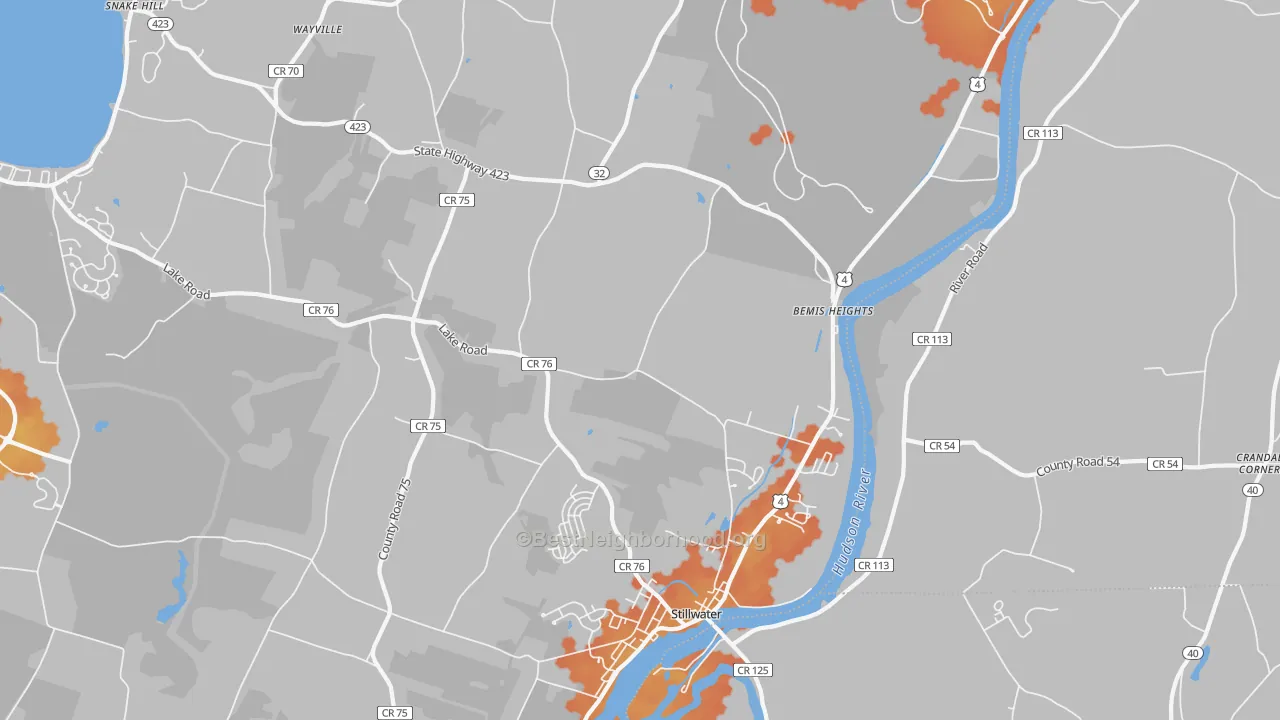 Bike Grade map of 12170, NY