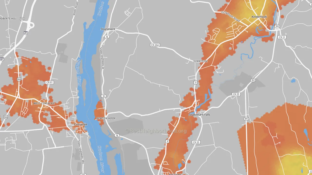 Bike Grade map of 12173, NY
