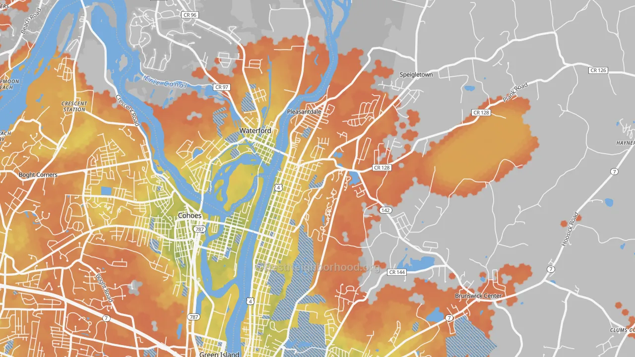Bike Grade map of 12182, NY