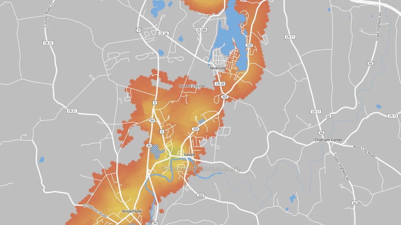 Bike Grade map of 12184, NY