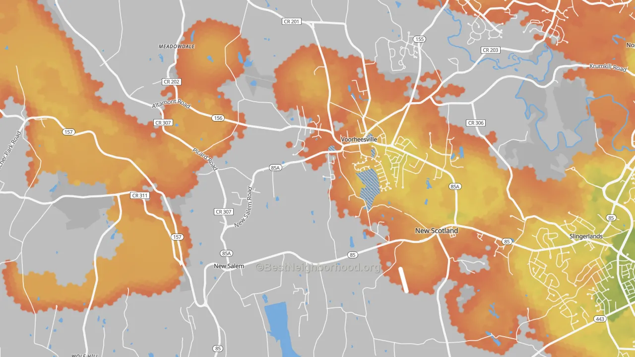Bike Grade map of 12186, NY
